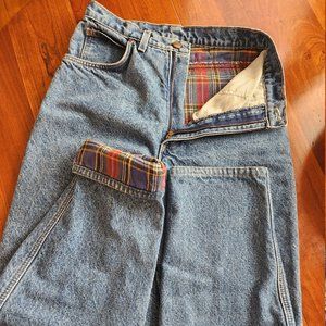 LandsEnd Flannel Womans Lined Jeans - Higher Waist - Size 8